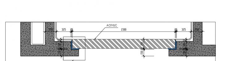 Acrylic swimming pool design drawing